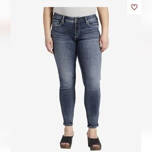 Plus Size 24 Silver Jeans low rise stretchy skinny jean denim